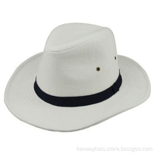 Wide Brim Fedora Hat with Self Hat Band and Loop Trim